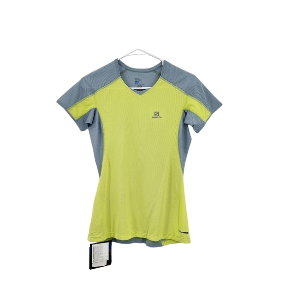 Salomon Women's Poly Stretch Colorblock Trail Running Tee - XS - Picture 1 of 8